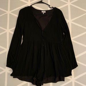 Black long sleeve romper